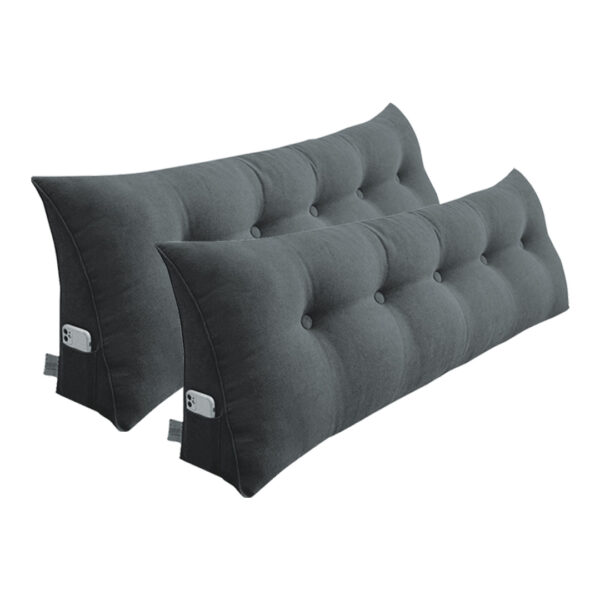 SOGA 2X 150cm Dark Grey Triangular Wedge Bed Pillow Headboard Backrest Bedside Tatami Cushion Home Decor, Furniture>Living Room Furniture>Occasional Chairs, , , , ,  - NZ DEPOT 1