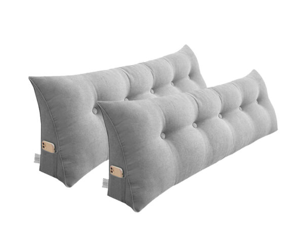 SOGA 2X 180cm Silver Triangular Wedge Bed Pillow Headboard Backrest Bedside Tatami Cushion Home Decor, Furniture>Living Room Furniture>Occasional Chairs, , , , ,  - NZ DEPOT 1