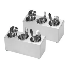 Buy SOGA 2X 18/10 Stainless Steel Commercial Conical Utensils Cutlery Holder with 3 Holes Online - Home & Living/Kitchen & Dining/Tableware/Cutlery - 1 - NZ Depot Free Shipping