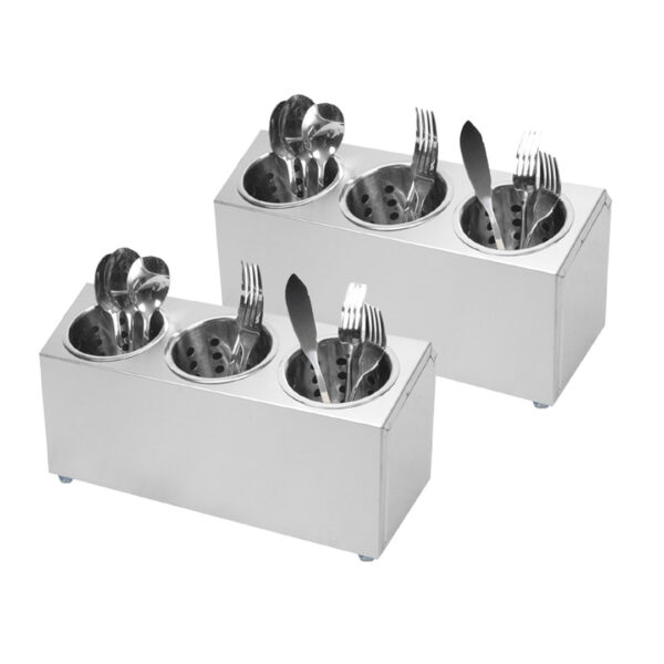 SOGA 2X 18/10 Stainless Steel Commercial Conical Utensils Cutlery Holder with 3 Holes, Home & Living>Kitchen & Dining>Tableware>Cutlery, , , , ,  - NZ DEPOT 1