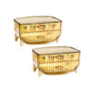 SOGA 2X 2 Tier Golden Yellow Multifunctional Countertop Cosmetic Storage Makeup Skincare Holder Jewelry Cabinet Bathroom Desk Drawer Vanity Organiser, Home>Bathroom>Bathroom Accessories>Bathroom Storage, , , , ,  - NZ DEPOT 1