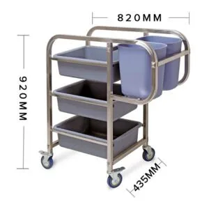 Buy SOGA 2X 3 Tier Food Trolley Food Waste Cart Five Buckets Kitchen Food Utility 82x43x92cm Square Online - Business & Industrial/Food Service/Food Service Carts - 2 - NZ Depot Free Shipping