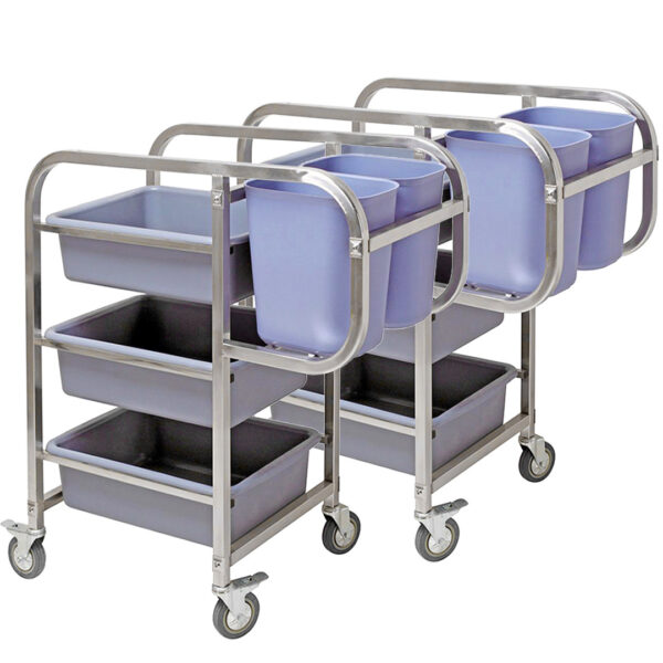 Soga 2X 3 Tier Food Trolley Food Waste Cart Five Buckets Kitchen Food Utility 82X43X92Cm Square, Business &Amp; Industrial, Food Service, Food Service Carts, , ,  - Nz Depot 1