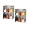 SOGA 2X 2 Tier Multifunctional PP Plastic Bag Box Portable Cubby DIY Storage Shelves Stackable Handbag Purse Organiser, Home & Living, Bedroom, Bedroom Storage Solutions, , ,  - NZ DEPOT 1