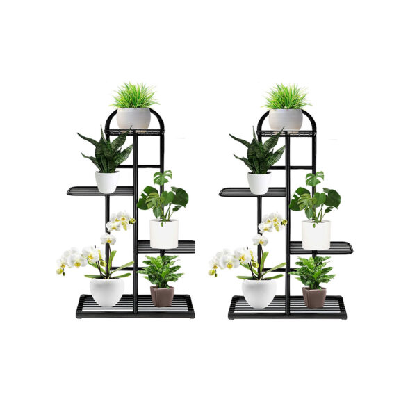 Soga 2X 4 Tier 5 Pots Black Metal Plant Stand Flowerpot Display Shelf Rack Indoor Home Office Decor, Home &Amp; Living, Home Decor, Indoor Pots, Planters And Plant Stands, , ,  - Nz Depot 1