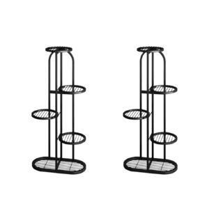 SOGA 2X 5 Tier 6 Pots Black Metal Plant Rack Flowerpot Storage Display Stand Holder Home Garden Decor, Home & Living, Home Decor, Indoor Pots, Planters and Plant Stands, , ,  - NZ DEPOT 1