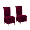 SOGA 2X Burgundy Chair Cover Seat Protector with Ruffle Skirt Stretch Slipcover Wedding Party Home Decor, Home & Living>Home Decor>Chair Covers, , , , ,  - NZ DEPOT 1