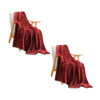 SOGA 2X Burgundy Throw Blanket Warm Cozy Striped Pattern Thin Flannel Coverlet Fleece Bed Sofa Comforter, Home>Bed Linen>Throws And Blankets>Blankets, , , , ,  - NZ DEPOT 1