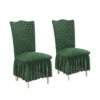 SOGA 2X Dark Green Chair Cover Seat Protector with Ruffle Skirt Stretch Slipcover Wedding Party Home Decor, Home>Bed Linen>Throws And Blankets>Blankets, , , , ,  - NZ DEPOT 1