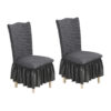 SOGA 2X Dark Grey Chair Cover Seat Protector with Ruffle Skirt Stretch Slipcover Wedding Party Home Decor, Home & Living>Home Decor>Chair Covers, , , , ,  - NZ DEPOT 1