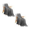 SOGA 2X GreyThrow Blanket Warm Cozy Striped Pattern Thin Flannel Coverlet Fleece Bed Sofa Comforter, Home>Bed Linen>Throws And Blankets>Blankets, , , , ,  - NZ DEPOT 1