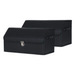 SOGA 2X Leather Car Boot Collapsible Foldable Trunk Cargo Organizer Portable Storage Box With Lock Black Medium, Garden, Tools & Hardware>Automotive Parts & Accessories>Accessories & Car Care>Interior Accessories, , , , ,  - NZ DEPOT 1