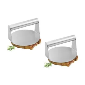 Buy SOGA 2X Stainless Steel Burger Press Heavy-Duty Round Bacon Grill Smasher Flat Bottom Patty Maker Online - Electronics & Appliances/Appliances/Small Kitchen Appliances/Benchtop Cooking/Sandwich Presses & Grills - 1 - NZ Depot Free Shipping