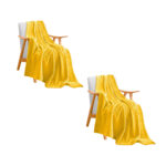 SOGA 2X Yellow Throw Blanket Warm Cozy Striped Pattern Thin Flannel Coverlet Fleece Bed Sofa Comforter, Home>Bed Linen>Throws And Blankets>Blankets, , , , ,  - NZ DEPOT 1