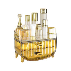 SOGA 3 Tier Golden Yellow Multifunctional Countertop Cosmetic Storage Makeup Skincare Holder Jewelry Cabinet Bathroom Desk Drawer Vanity Organiser, Home, Bathroom, Bathroom Accessories, Bathroom Storage, ,  - NZ DEPOT 1