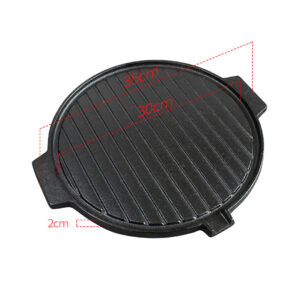 SOGA 30CM Round Cast Iron Korean BBQ Grill Plate with Handles and Drip Lip, Home & Living, Kitchen & Dining, Cookware, Frying Pans, ,  - NZ DEPOT 2