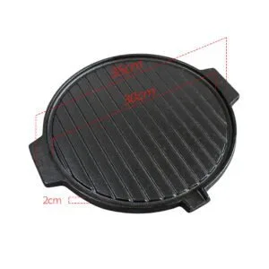 Buy SOGA 30CM Round Cast Iron Korean BBQ Grill Plate with Handles and Drip Lip Online - Home & Living/Kitchen & Dining/Cookware/Frying Pans - 2 - NZ Depot Free Shipping