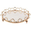 SOGA 33cm Bronze-Colored Round Mirror Glass Metal Tray Vanity Makeup Perfume Jewelry Organiser with Handles, Home & Living>Home Decor>Jewellery Holders & Organisers, , , , ,  - NZ DEPOT 1
