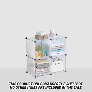 Buy SOGA 4-Cube Transparent Shelf Box Portable Cubby DIY Storage Shelves Modular Closet Organiser Online - Home & Living/Bedroom/Bedroom Storage Solutions - 2 - NZ Depot Free Shipping