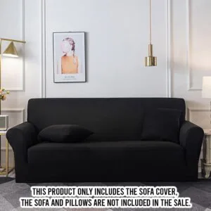 Buy SOGA 4-Seater Black Sofa Cover Couch Protector High Stretch Lounge Slipcover Home Decor Online - Home & Living/Home Decor/Sofa Covers - 2 - NZ Depot Free Shipping