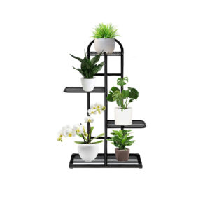 SOGA 4 Tier 5 Pots Black Metal Plant Stand Flowerpot Display Shelf Rack Indoor Home Office Decor, Home & Living, Home Decor, Indoor Pots, Planters and Plant Stands, , ,  - NZ DEPOT 1