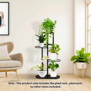 SOGA 4 Tier 5 Pots Black Metal Plant Rack Flowerpot Storage Display Stand Holder Home Garden Decor, Home & Living, Home Decor, Indoor Pots, Planters and Plant Stands, , ,  - NZ DEPOT 2