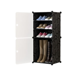 SOGA 4 Tier Shoe Rack Organizer Sneaker Footwear Storage Stackable Stand Cabinet Portable Wardrobe with Cover, Furniture, Storage & Shelving, Shoe Storage, , ,  - NZ DEPOT 1