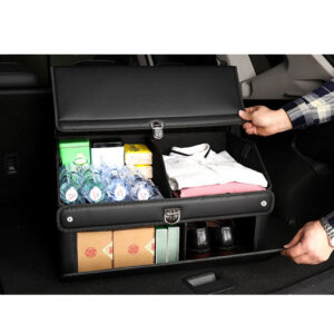 SOGA 4X 56cm Leather Car Boot Collapsible Foldable Trunk Cargo Organizer Portable Storage Box with Lock Black, Garden, Tools & Hardware, Automotive Parts & Accessories, Accessories & Car Care, Interior Accessories, ,  - NZ DEPOT 2