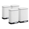 SOGA 4X Foot Pedal Stainless Steel Rubbish Recycling Garbage Waste Trash Bin Rectangular Shape 12L White, Home & Living>Kitchen & Dining>Kitchen Storage>Kitchen Bins, , , , ,  - NZ DEPOT 1