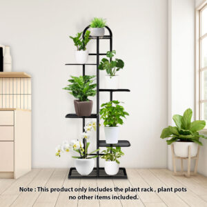 SOGA 6 Tier 7 Pots Black Metal Plant Stand Flowerpot Display Shelf Rack Indoor Home Office Decor, Home & Living, Home Decor, Indoor Pots, Planters and Plant Stands, , ,  - NZ DEPOT 2