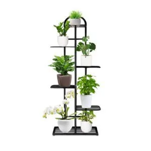 Buy SOGA 6 Tier 7 Pots Black Metal Plant Stand Flowerpot Display Shelf Rack Indoor Home Office Decor Online - Home & Living/Home Decor/Indoor Pots, Planters and Plant Stands - 1 - NZ Depot Free Shipping
