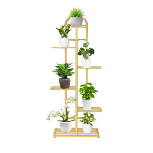 SOGA 6 Tier 7 Pots Gold Metal Plant Stand Flowerpot Display Shelf Rack Indoor Home Office Decor, Home & Living, Home Decor, Indoor Pots, Planters and Plant Stands, , ,  - NZ DEPOT 1