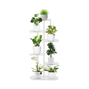 SOGA 6 Tier 7 Pots White Metal Plant Rack Flowerpot Storage Display Stand Holder Home Garden Decor - NZ DEPOT