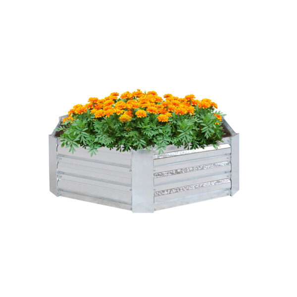 SOGA 60cm Hexagon Shape Galvanised Raised Garden Bed Vegetable Herb Flower Outdoor Planter Box, Garden, Tools & Hardware>Gardening & Lawn Care>Pots, Planters & Container Accessories, , , , ,  - NZ DEPOT 1