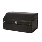 SOGA 60cm Leather Car Boot Collapsible Foldable Trunk Cargo Organizer Portable Storage Box with Lock Black, Garden, Tools & Hardware>Automotive Parts & Accessories>Accessories & Car Care>Interior Accessories, , , , ,  - NZ DEPOT 1
