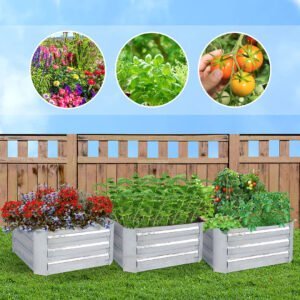 Buy SOGA 60cm Square Galvanised Raised Garden Bed Vegetable Herb Flower Outdoor Planter Box Online - Garden, Tools & Hardware/Gardening & Lawn Care/Pots, Planters & Container Accessories - 3 - NZ Depot Free Shipping