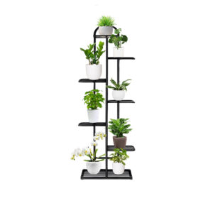 SOGA 7 Tier 8 Pots Black Metal Plant Stand Flowerpot Display Shelf Rack Indoor Home Office Decor NZ DEPOT - NZ DEPOT