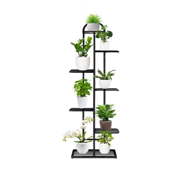 SOGA 7 Tier 8 Pots Black Metal Plant Stand Flowerpot Display Shelf Rack Indoor Home Office Decor, Home & Living, Home Decor, Indoor Pots, Planters and Plant Stands, , ,  - NZ DEPOT 1