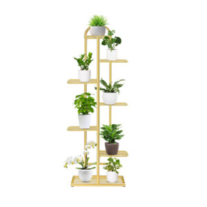 SOGA 7 Tier 8 Pots Gold Metal Plant Stand Flowerpot Display Shelf Rack Indoor Home Office Decor, Home & Living, Home Decor, Indoor Pots, Planters and Plant Stands, , ,  - NZ DEPOT 1