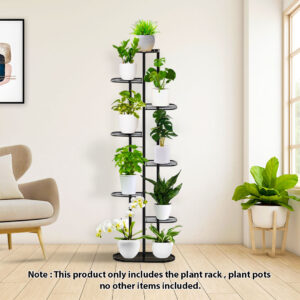 SOGA 8 Tier 9 Pots Black Metal Plant Rack Flowerpot Storage Display Stand Holder Home Garden Decor, Home & Living, Home Decor, Indoor Pots, Planters and Plant Stands, , ,  - NZ DEPOT 2