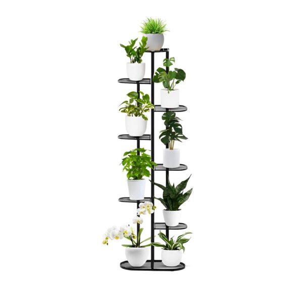SOGA 8 Tier 9 Pots Black Metal Plant Rack Flowerpot Storage Display Stand Holder Home Garden Decor, Home & Living>Home Decor>Indoor Pots, Planters and Plant Stands, , , , ,  - NZ DEPOT 1