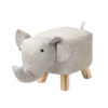 SOGA Beige Gray Children Bench Elephant Character Round Ottoman Stool Soft Small Comfy Seat Home Decor, Furniture, Other Seating, Benches, , ,  - NZ DEPOT 1