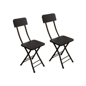 SOGA Black Foldable Chair Space Saving Lightweight Portable Stylish Seat Home Decor Set of 2, Furniture, Kitchen & Dining Room Furniture, Dining Chairs, , ,  - NZ DEPOT 1