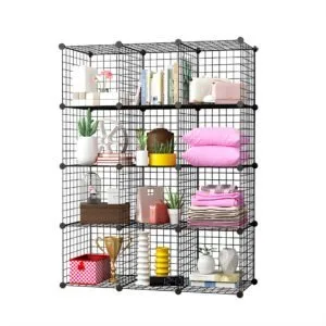 Buy SOGA Black Portable 12-Cube Storage Organiser Foldable DIY Modular Grid Space Saving Shelf Online - Furniture/Storage & Shelving/Home Storage - 1 - NZ Depot Free Shipping