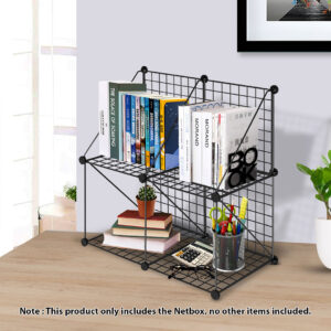 SOGA Black Portable 4-Cube 2 Column Storage Organiser Foldable DIY Modular Grid Space Saving Shelf, Furniture, Storage & Shelving, Home Storage, , ,  - NZ DEPOT 2