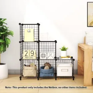 Buy SOGA Black Portable 6-Cube 3 Column Storage Organiser Foldable DIY Modular Grid Space Saving Shelf Online - Furniture/Storage & Shelving/Home Storage - 2 - NZ Depot Free Shipping