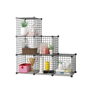 Buy SOGA Black Portable 6-Cube 3 Column Storage Organiser Foldable DIY Modular Grid Space Saving Shelf Online - Furniture/Storage & Shelving/Home Storage - 1 - NZ Depot Free Shipping