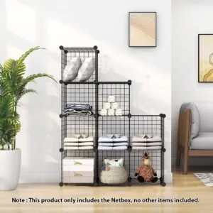 Buy SOGA Black Portable 9-Cube 3 Column Storage Organiser Foldable DIY Modular Grid Space Saving Shelf Online - Furniture/Storage & Shelving/Home Storage - 2 - NZ Depot Free Shipping