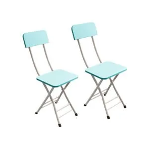 Buy SOGA Blue Foldable Chair Space Saving Lightweight Portable Stylish Seat Home Decor Set of 2 Online - Furniture/Kitchen & Dining Room Furniture/Dining Chairs - 1 - NZ Depot Free Shipping