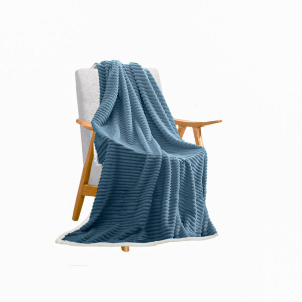 SOGA Blue Throw Blanket Warm Cozy Double Sided Thick Flannel Coverlet Fleece Bed Sofa Comforter, Home>Bed Linen>Throws And Blankets>Blankets, , , , ,  - NZ DEPOT 1